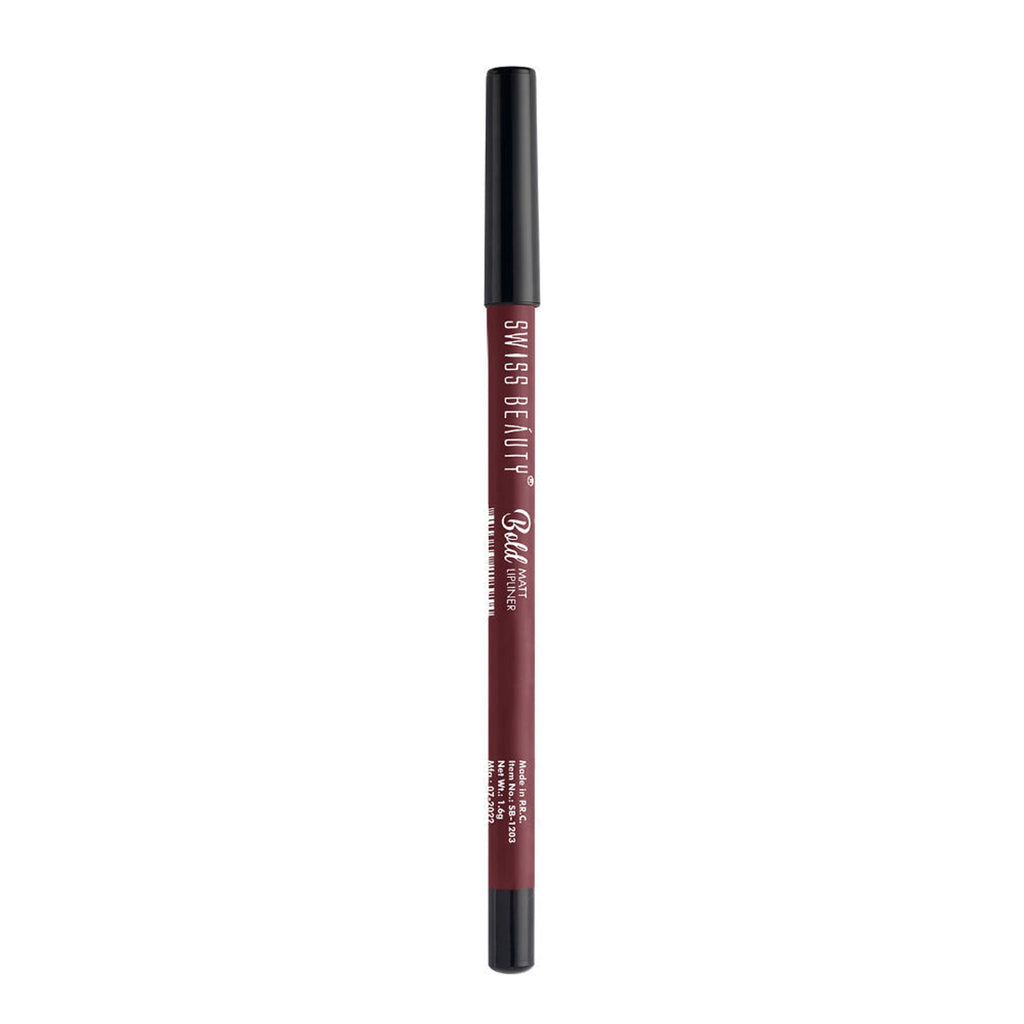 Swiss Beauty Bold Matt Lip Liner Pencil, Long-lasting , Matte Finish , Non-Drying - 2 Maroon - Distacart