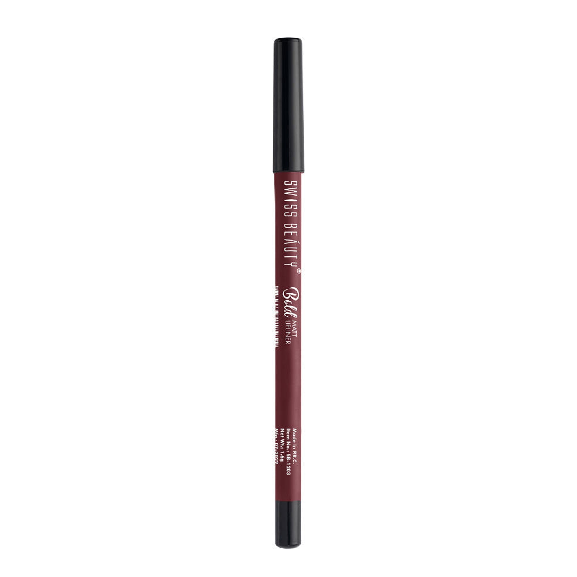 Swiss Beauty Bold Matt Lip Liner Pencil, Long-lasting , Matte Finish , Non-Drying - 2 Maroon - Distacart