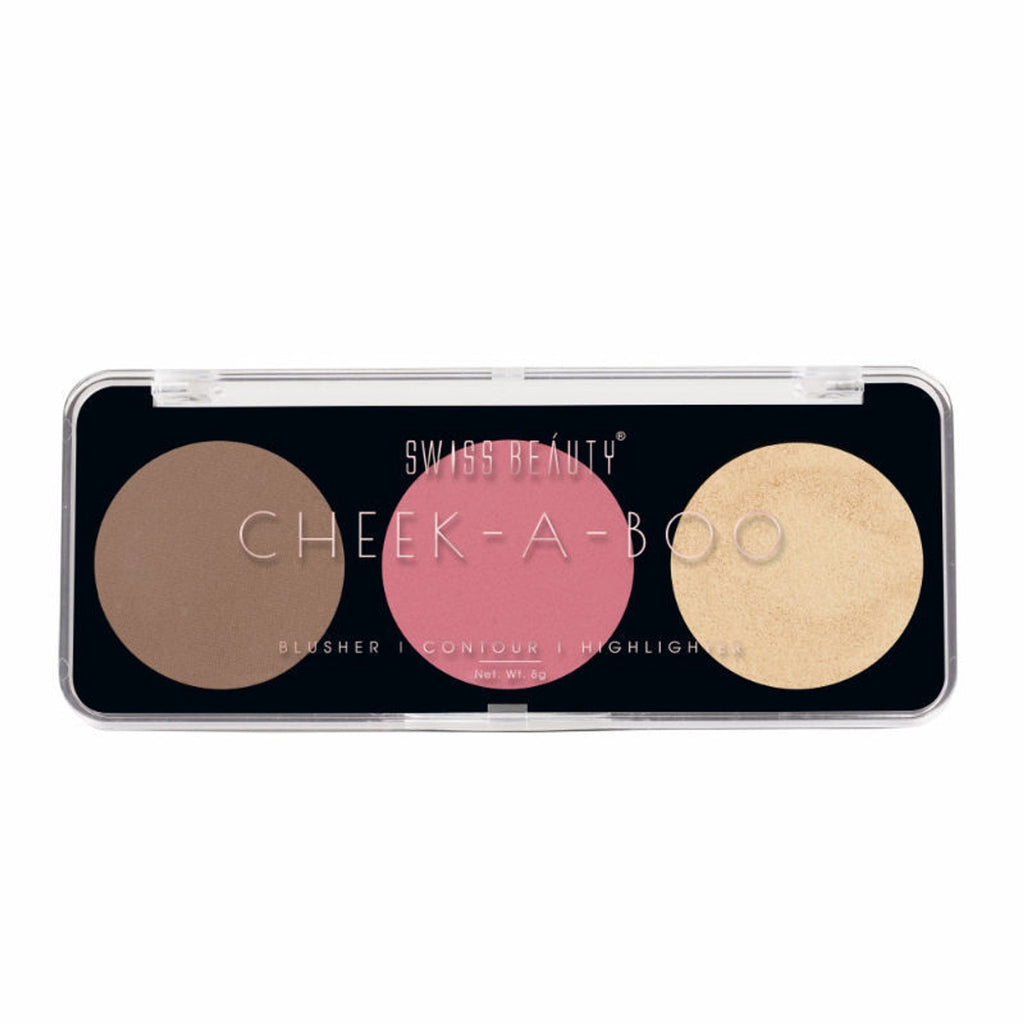 Swiss Beauty Cheek-A-Boo 3 In One Blushe Contour And Highlighter - 3 - Distacart