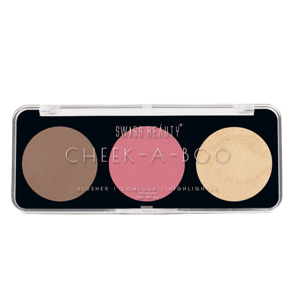 Swiss Beauty Cheek-A-Boo 3 In One Blushe Contour And Highlighter - 3 - Distacart