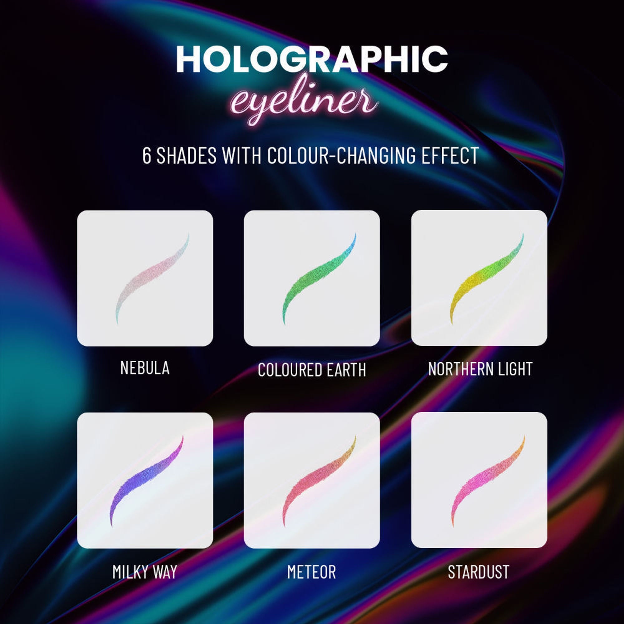 Swiss Beauty Holographic Eyeliner , Multi Chrome Effect , Water -Proof ,Smudge Proof - 5 Meteor - Distacart