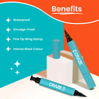 Swiss Beauty CRAZE Eyeliner and Stamp Duo Wing Eyeliner Stamp and Pen Waterproof Formula - Black - Distacart