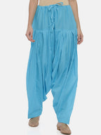 Souchii Blue Solid Regular-Fit High-Rise Patiala - Distacart