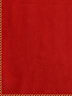 Sangria Red Silk Blend Embroidered Saree