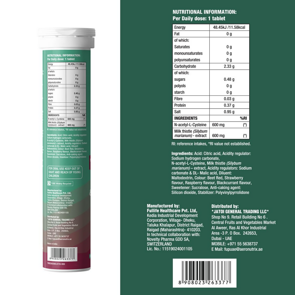 Fast&Up Liver Detox - Daily Liver Cleanser Drink Milk Thistle + NAC Tablets - Distacart