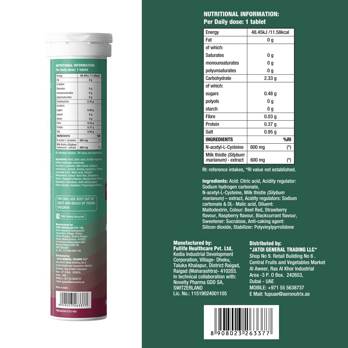 Fast&Up Liver Detox - Daily Liver Cleanser Drink Milk Thistle + NAC Tablets - Distacart