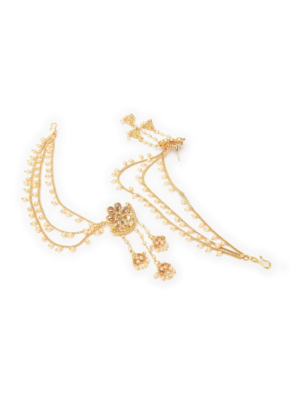 Shining Diva Gold Plated Taselled Classic Jhumkas - Distacart