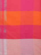 Saree Mall Pink & Orange Checked Saree - Distacart