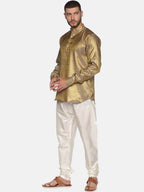 Sethukrishna Men Gold-Toned Ethnic Motifs Kurta with Pyjamas - Distacart