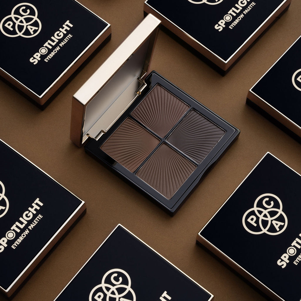 PAC Studio Spotlight Eyebrow Palette X4 - Longlasting Micro Fine Powder Formula, Pigmented Natural Shades
