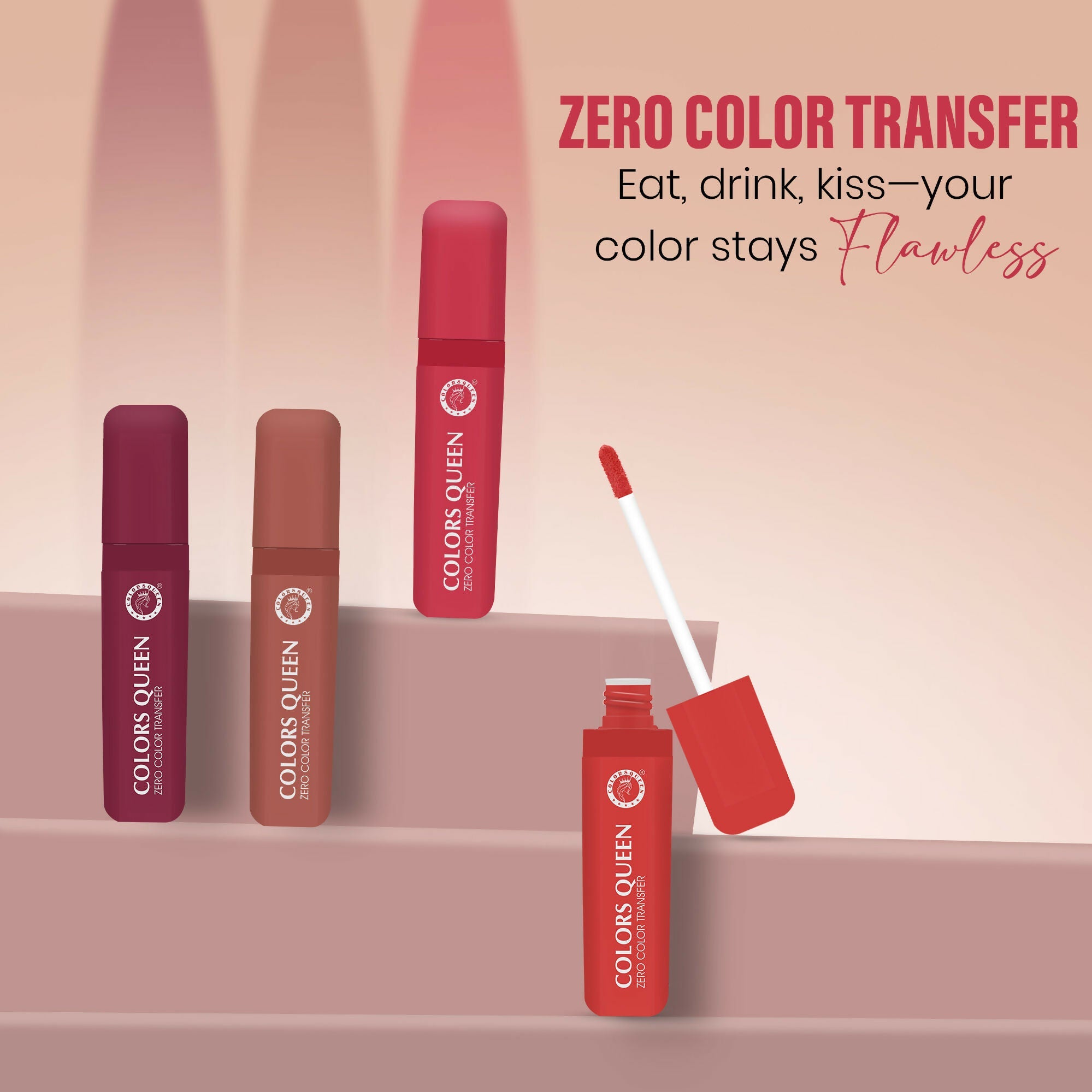 Colors Queen Zero Color Transfer Liquid Lipstick - Retro Red