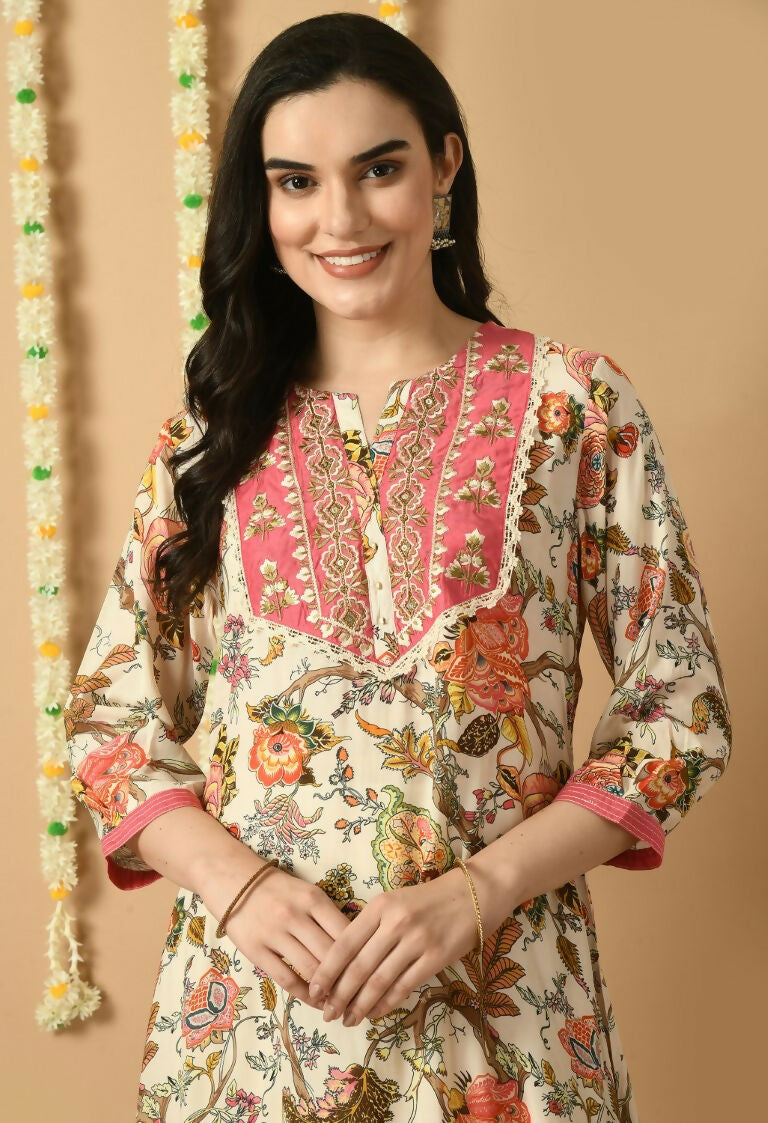 Joban Fashion White Maslin Kurta Set