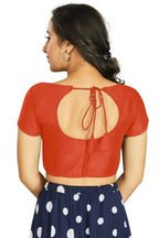Aastha Fashion Women's Orange Art Silk Designer Festive Wear Readymade Blouse