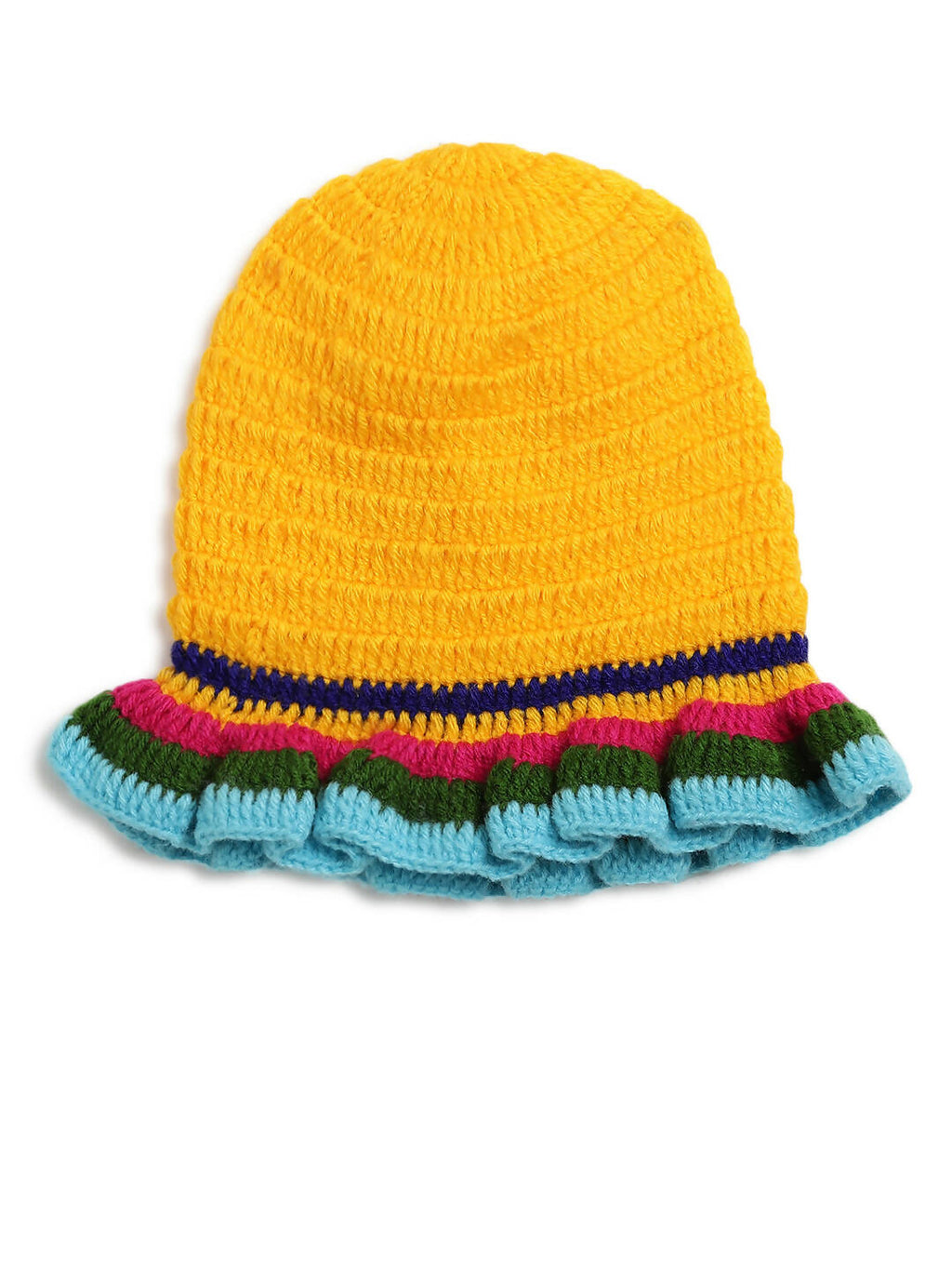 ChutPut Hand knitted Crochet HoneyBee Wool Dress For Baby Girls - Yellow
