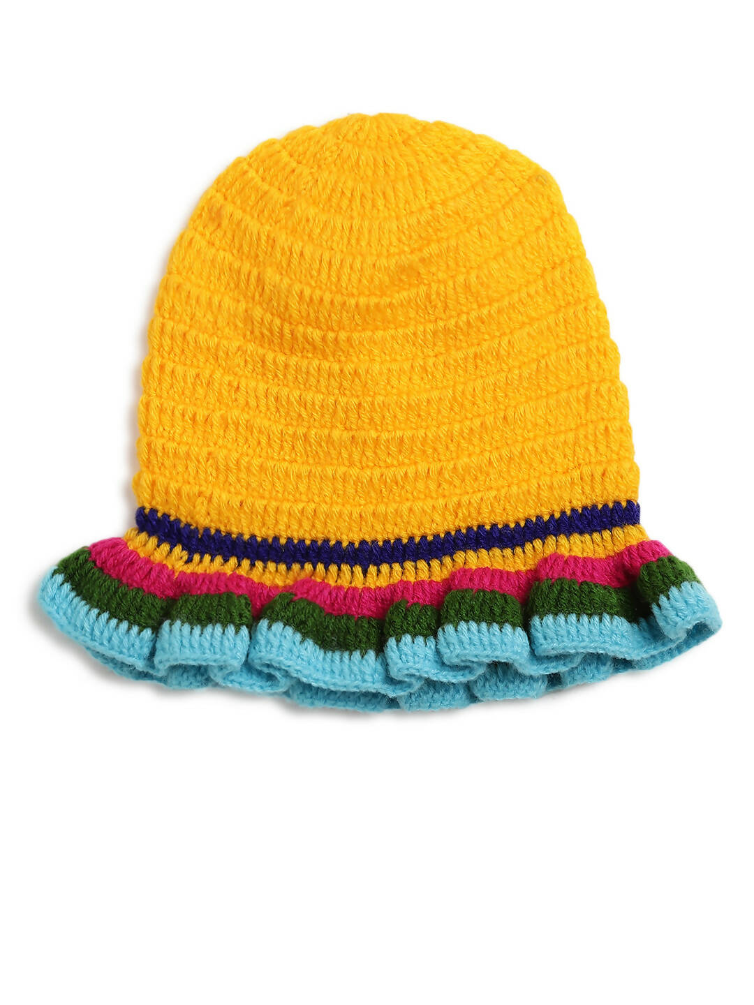 ChutPut Hand knitted Crochet HoneyBee Wool Dress For Baby Girls - Yellow