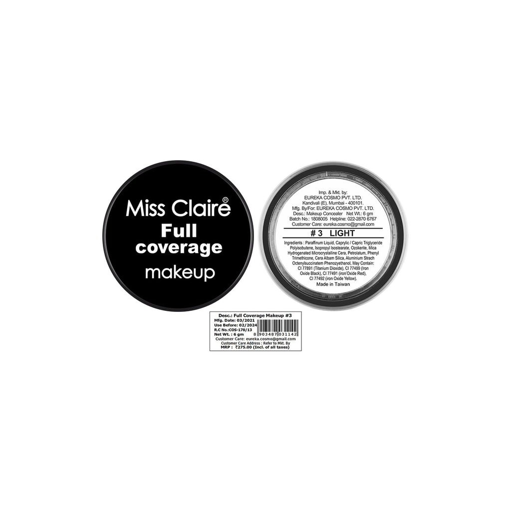 Miss Claire Full Coverage Makeup + Concealer - 3 - Distacart