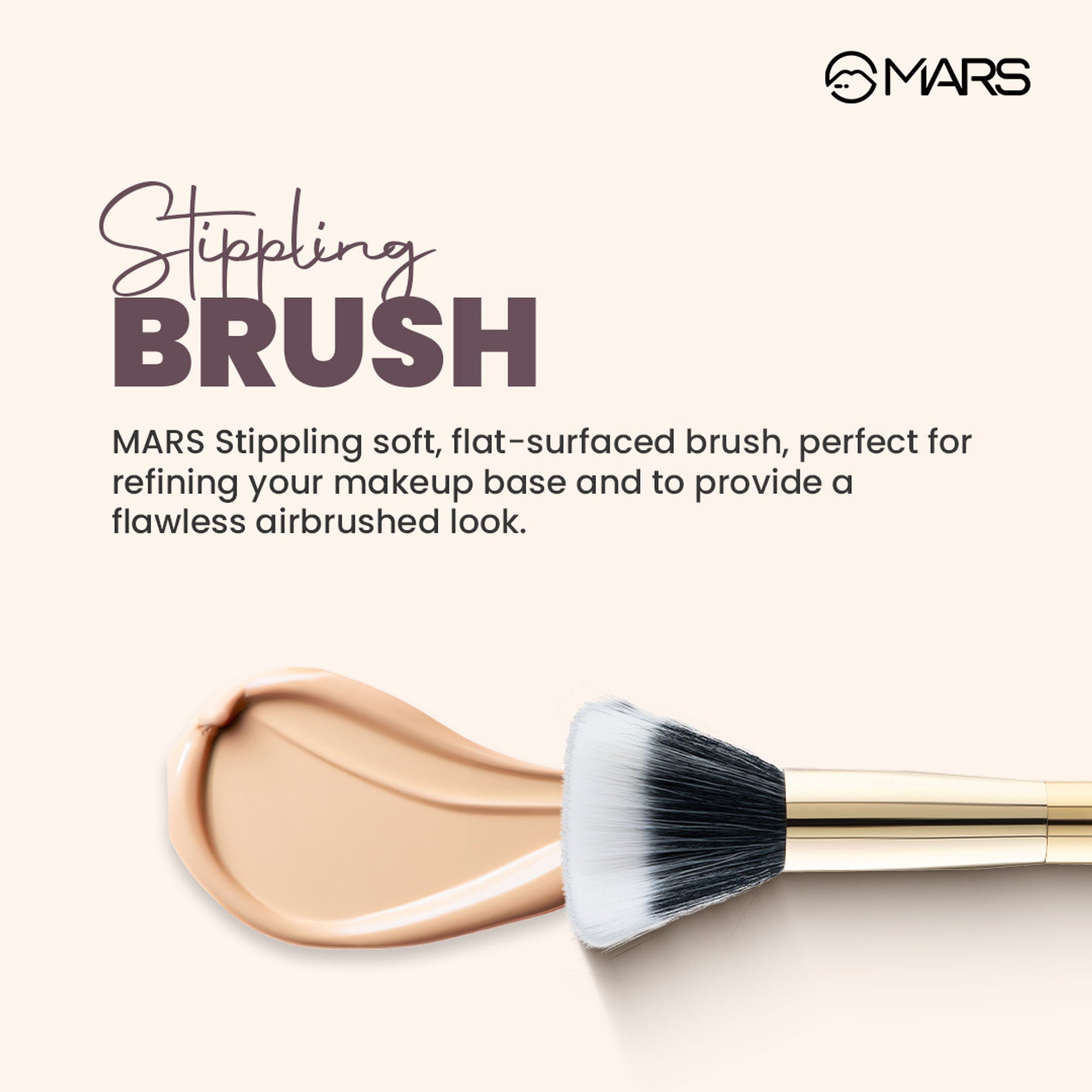 MARS Cosmetics Artist's Arsenal Professional Stippling Brush - Golden - Distacart