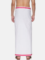 Sethukrishna Men Pack Of 2 White Solid Cotton Readymade Dhoti - Distacart