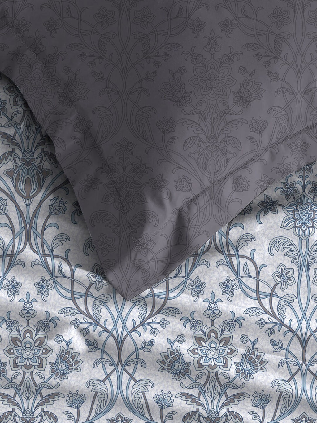 MYTRIDENT Dusk and Dawn Blue Ethnic Motifs Cotton 144 TC Queen Bedsheet 2 Pillow Covers