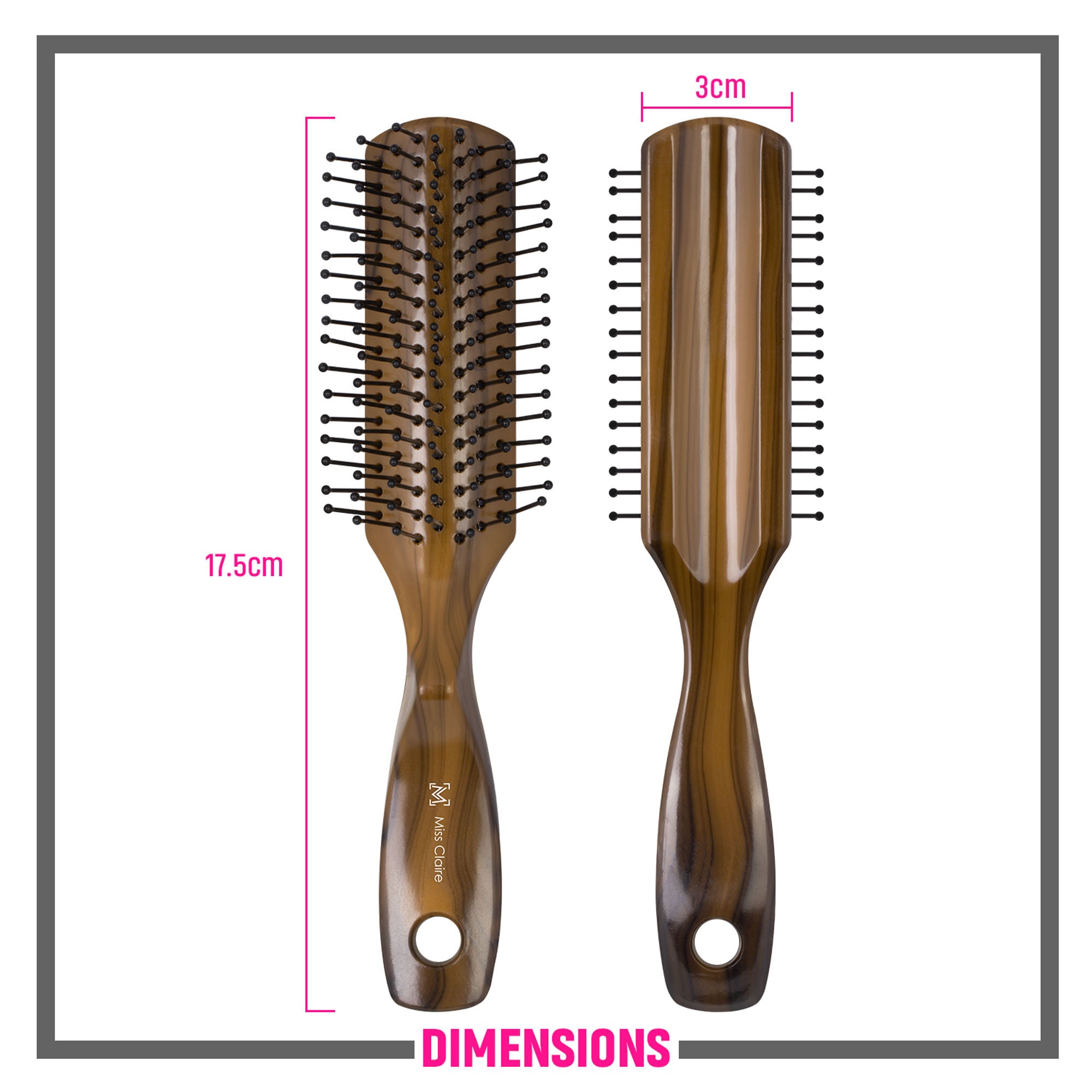 Miss Claire V1803F Flat Hair Brush - Fb17 - Distacart