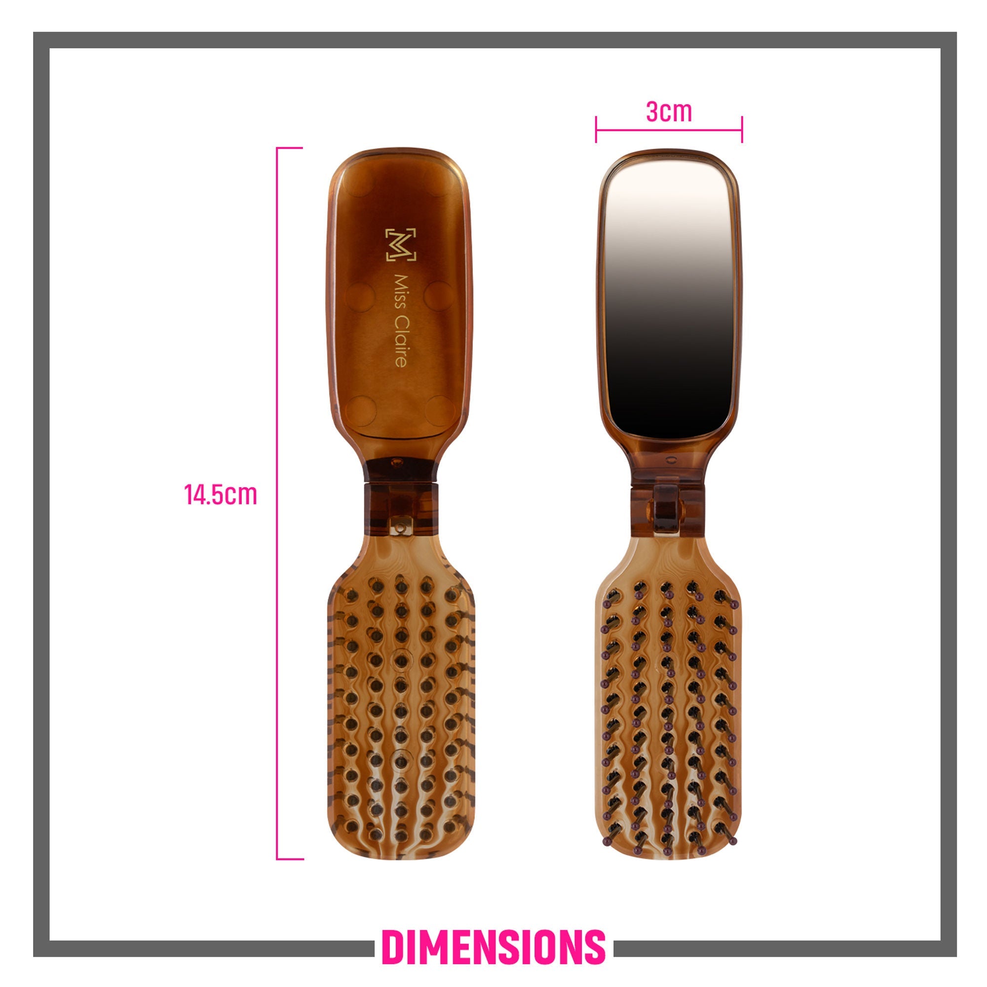 Miss Claire V450Tt Flat Hair Brush - Small - Distacart