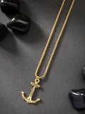 NVR Men's Gold-Polished Stainless Steel Pendant with Chain