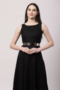 NVR Women Circular Silver Plated Adjustable Broad Belt