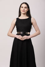 NVR Women Circular Silver Plated Adjustable Broad Belt