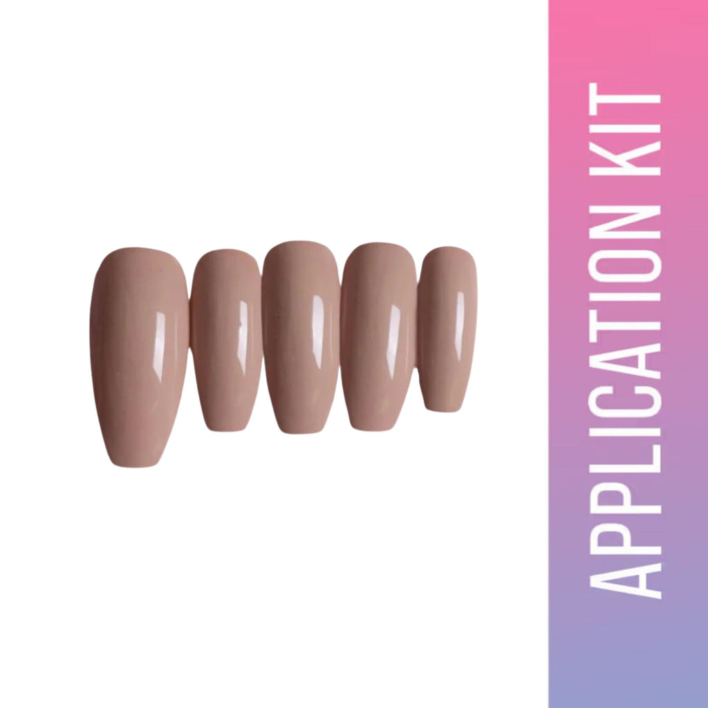 SOEZI Beige Craze Reusable Press On Nails - Application Kit