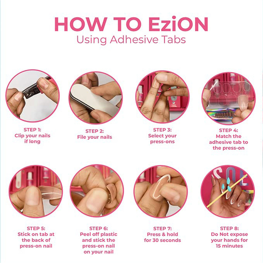 SOEZI I Heart You Reusable Press On Nails - Application Kit