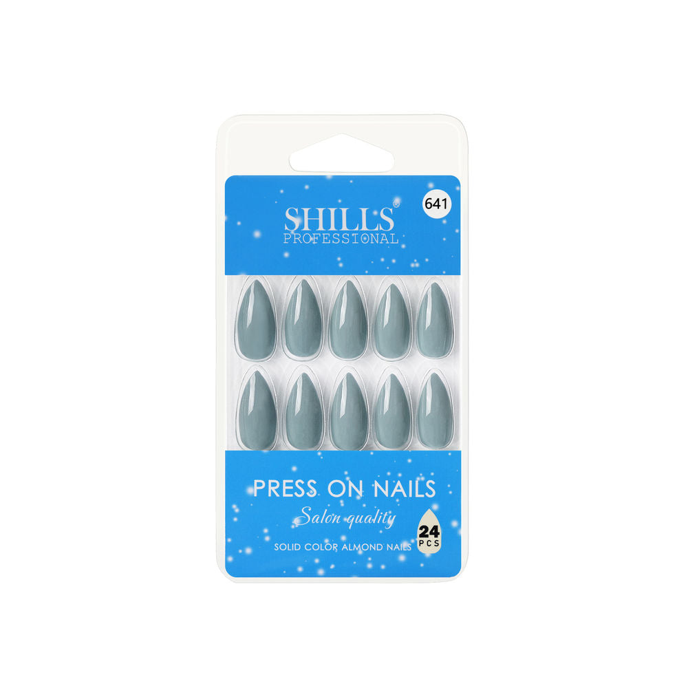 shills professional reusable press on nails almond spn641