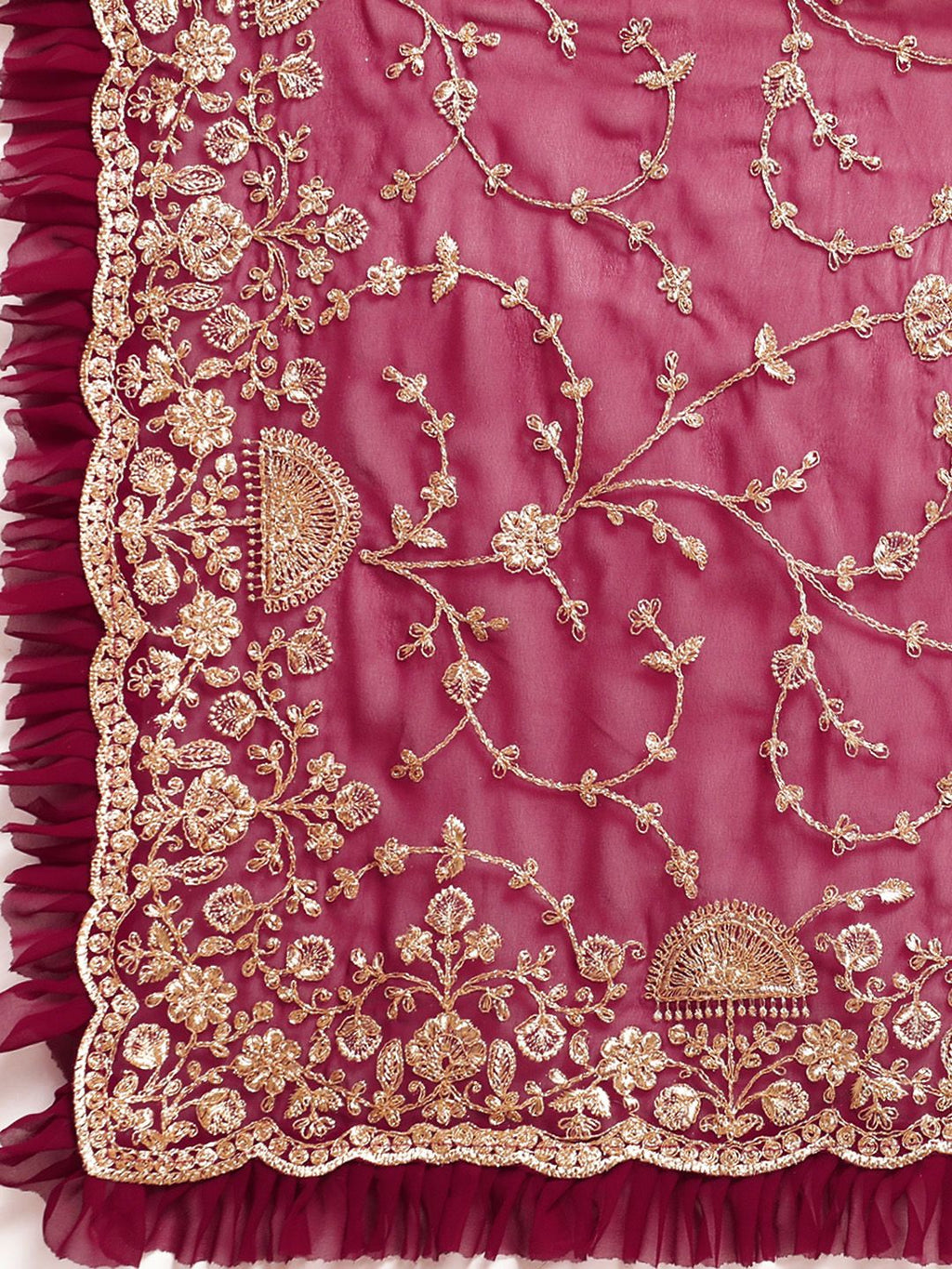 kasee Floral Zari Pure Georgette Saree - Distacart