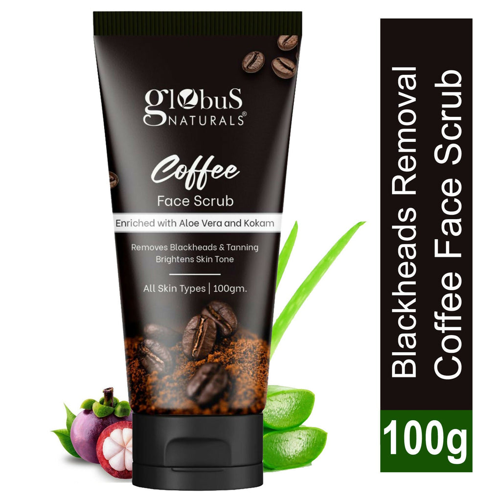 Globus Naturals Coffee Face Scrub Enriched with Aloe Vera and kokum For All Skin Types