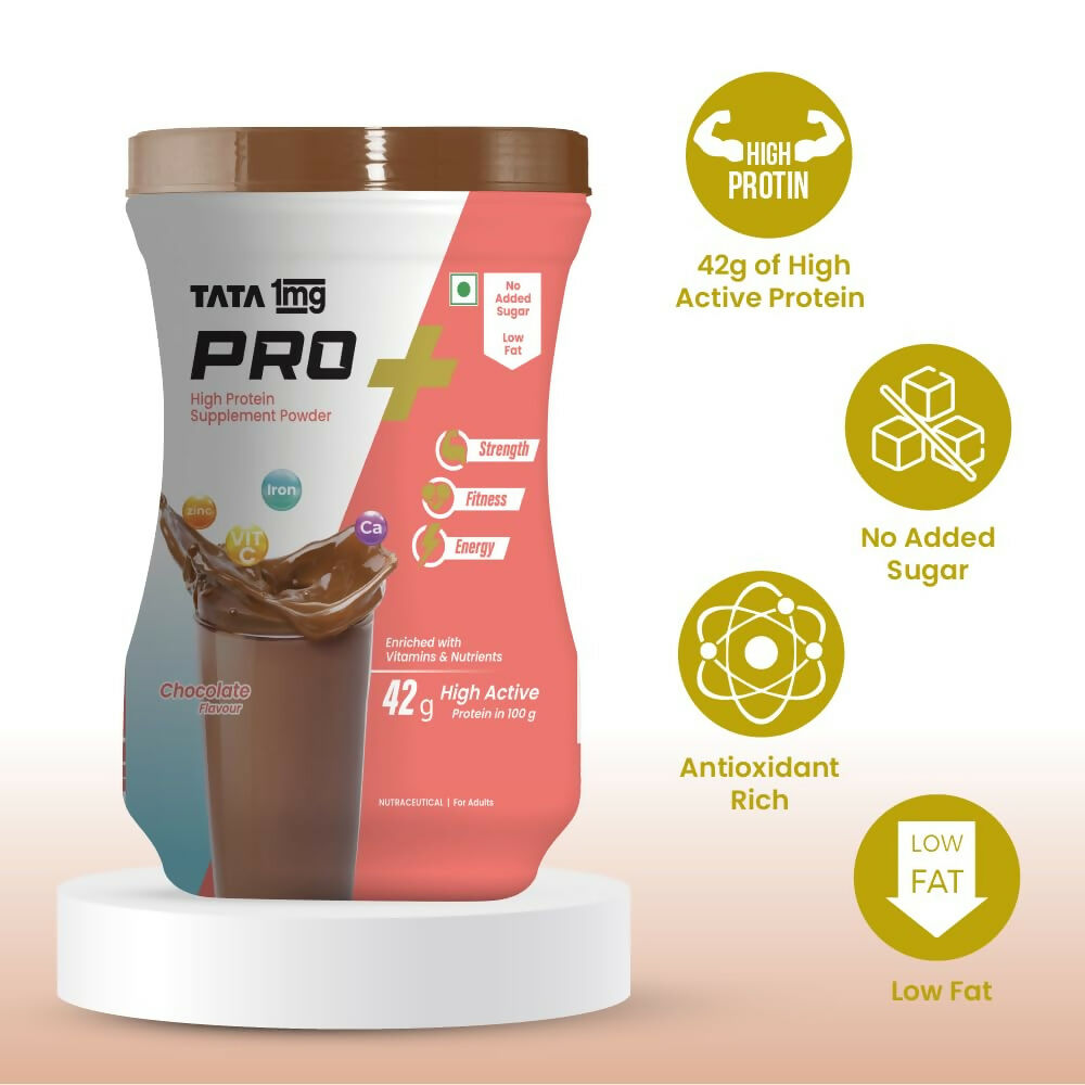 Tata 1mg Pro+ Soy Protein Supplement Powder(Chocolate Flavour) - Distacart
