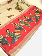 Vamika Chiku Kalamkari With Jhalar Khadi Modern Silk Saree - Distacart