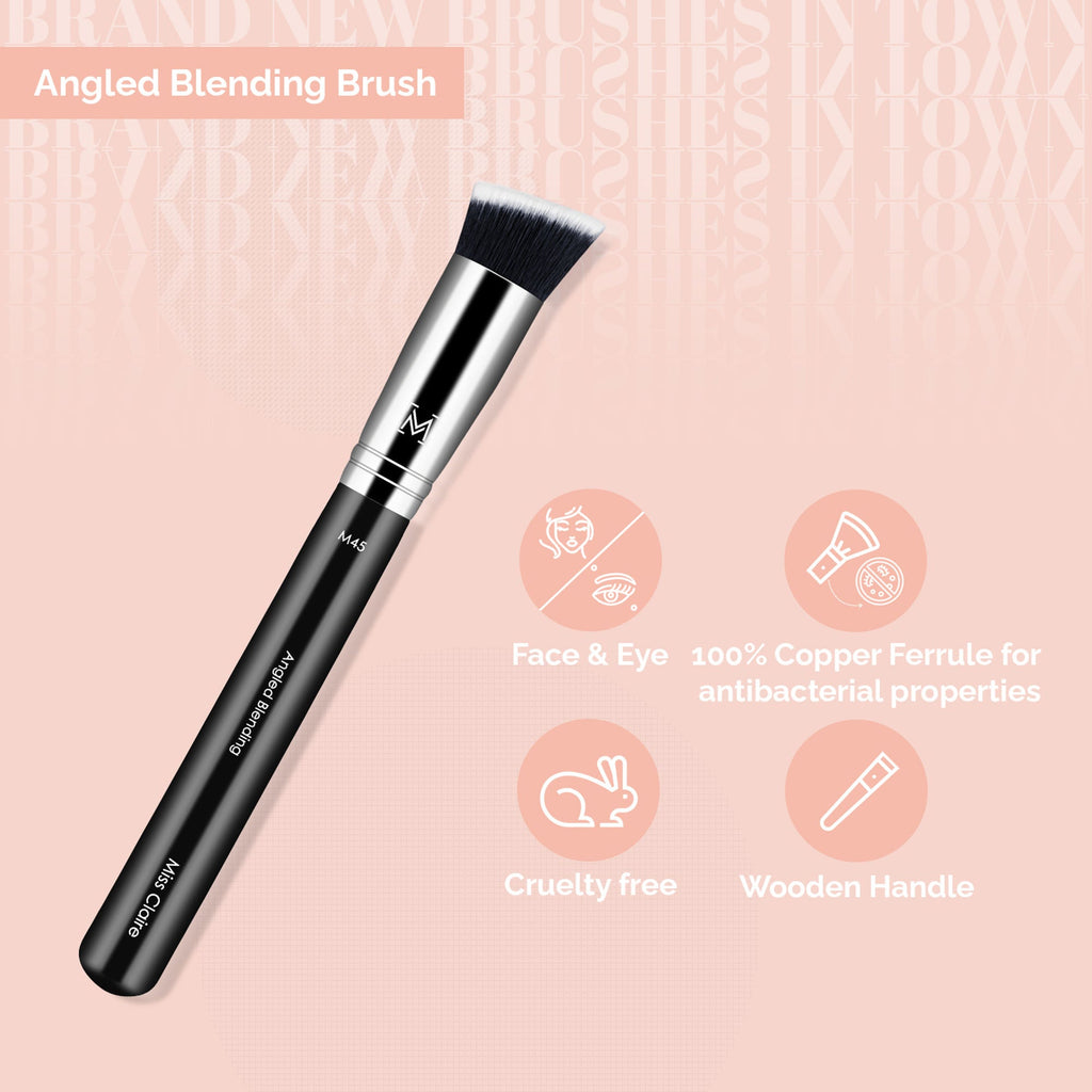 Miss Claire M45 - Angled Blending Brush - Chrome