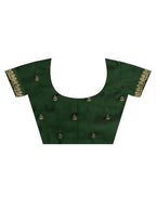 kasee Green & Gold-Toned Floral Embroidered Art Silk Saree