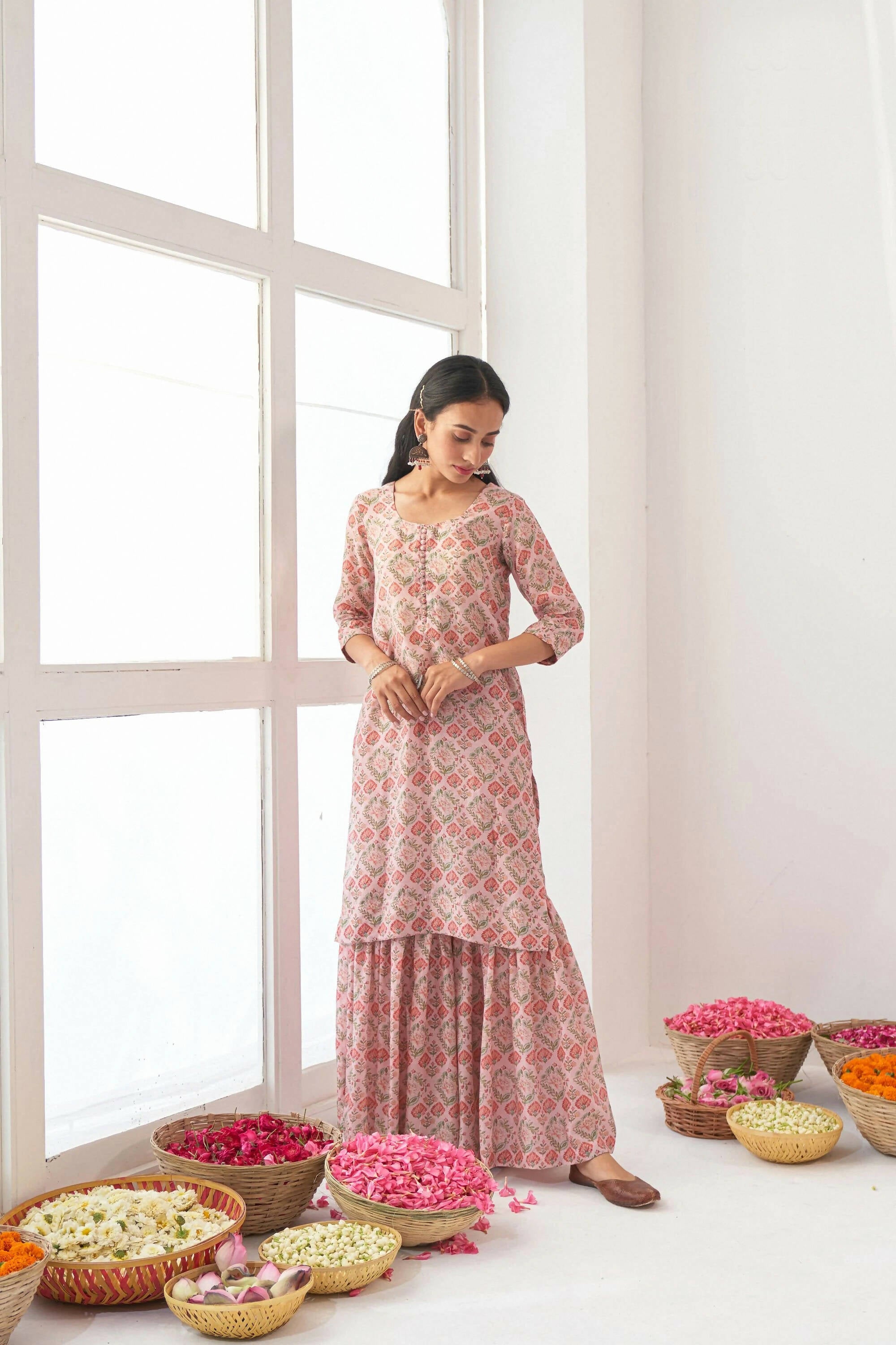 Designer Stylish Pink Muslin Stitched Suit With Dupatta - Anbazaar - Distacart
