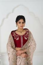 Kesar Fab Chiku Color Stunning Fendi Silk With Zari & Sequins Elegance Saree