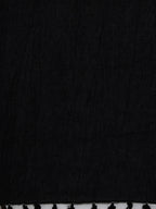 Souchii Black Solid Tasselled Cotton Dupatta - Distacart