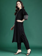 Indo Era Ethnic Motifs Embroidered Regular Kurta with Trousers - Distacart