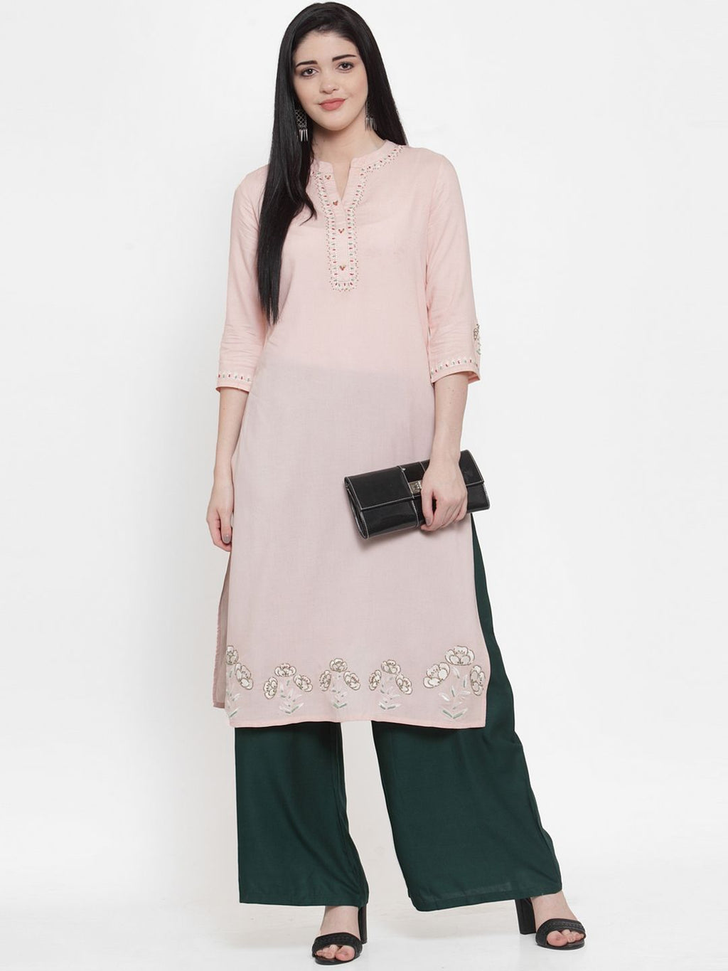 TAG 7 Women Pack of 2 Solid Flared Palazzos