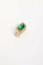 Nuyug 22K Gold Plated Emerald Fern Muse Stud Earrings - Distacart