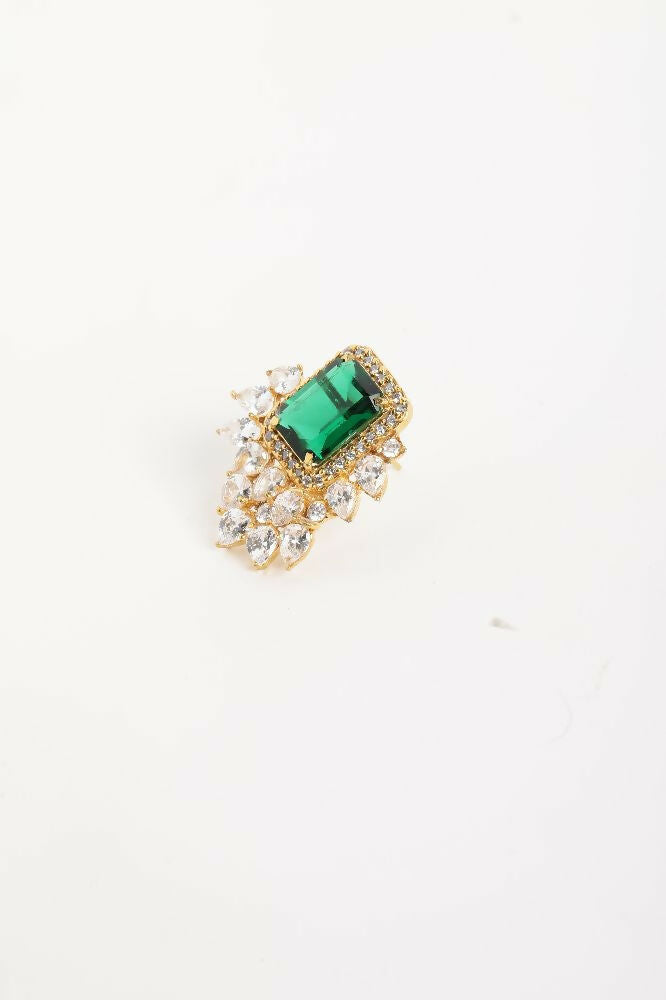 Nuyug 22K Gold Plated Emerald Fern Muse Stud Earrings - Distacart