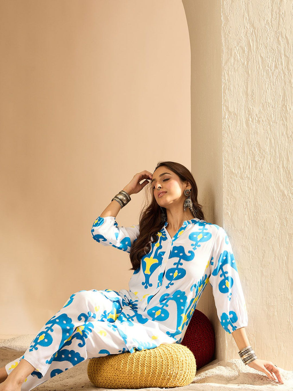 Indo Era Women Printed Regular Kurti with Trousers - Distacart