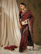 Sangria Woven Design Zari Kanjeevaram Saree - Distacart