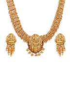 Gold-Plated Pearls Beaded Temple Jewellery Set - Ruby Raang - Distacart