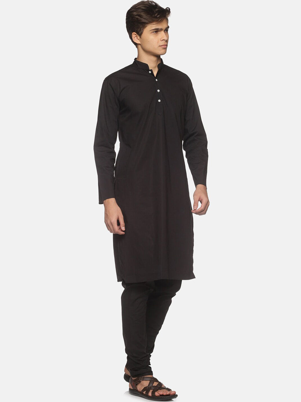 Sethukrishna Men Black Pure Cotton Kurta with Pyjamas - Distacart