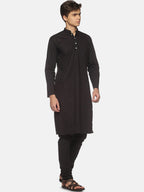 Sethukrishna Men Black Pure Cotton Kurta with Pyjamas - Distacart