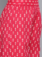 HERE&NOW Women Ethnic Motifs Printed Pure Cotton Kurta With Palazzos
